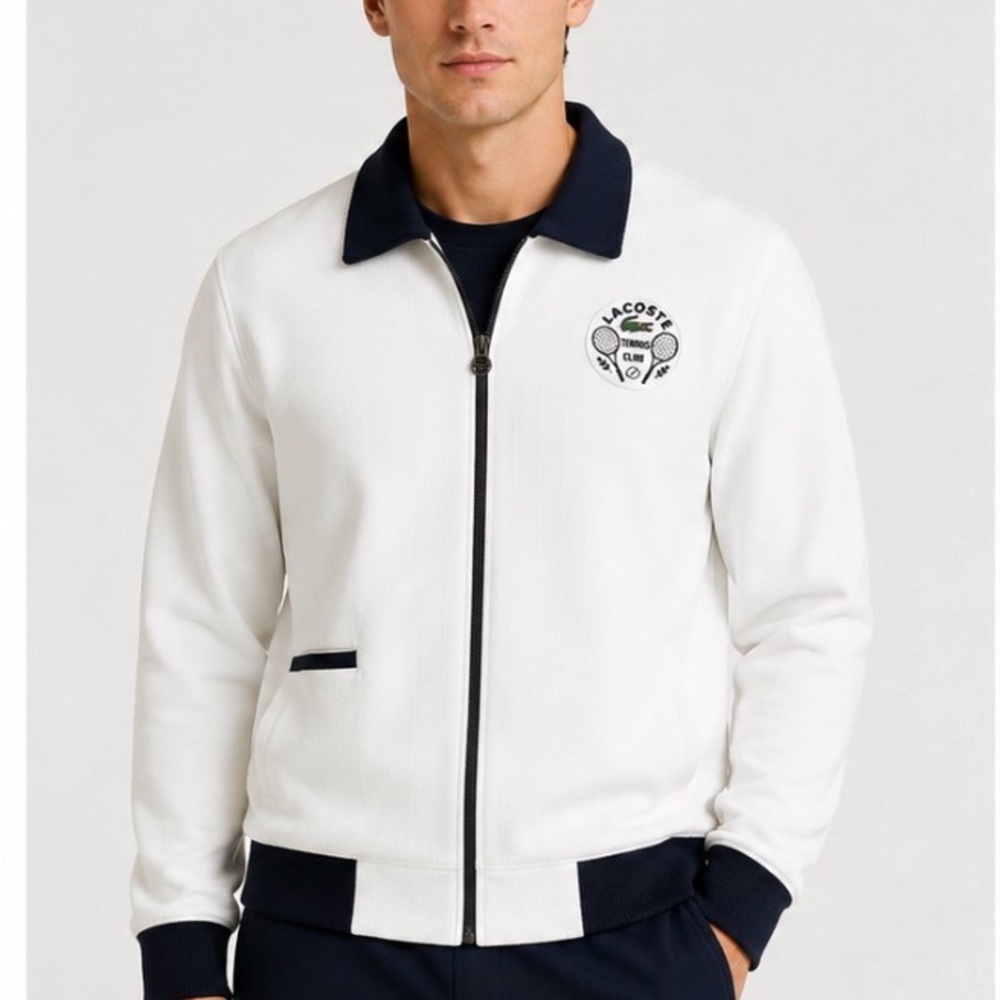 Lacoste Tennis Heritage Ultra Dry Jacket Men’s XXL White Navy NWT $235 SH8941